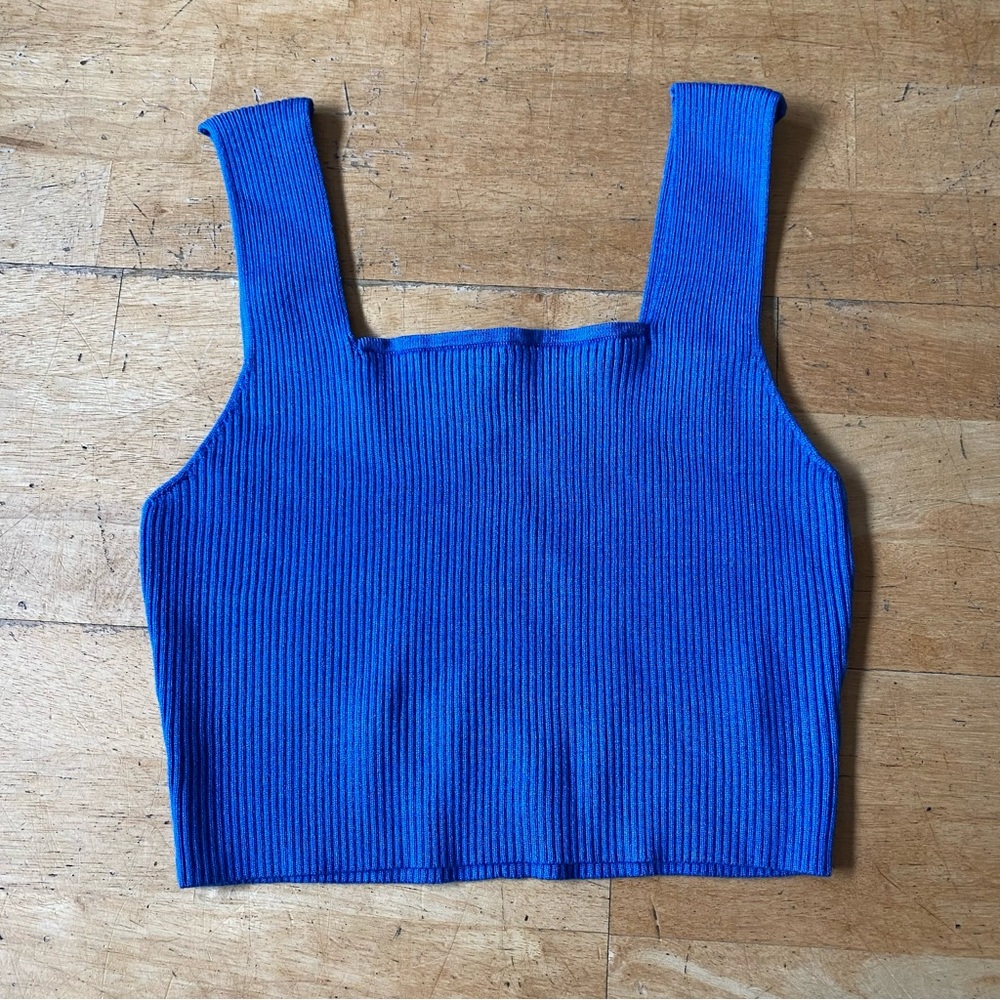 Royal Blue Ribbed Crop Top Women’s Medium- Never Worn
